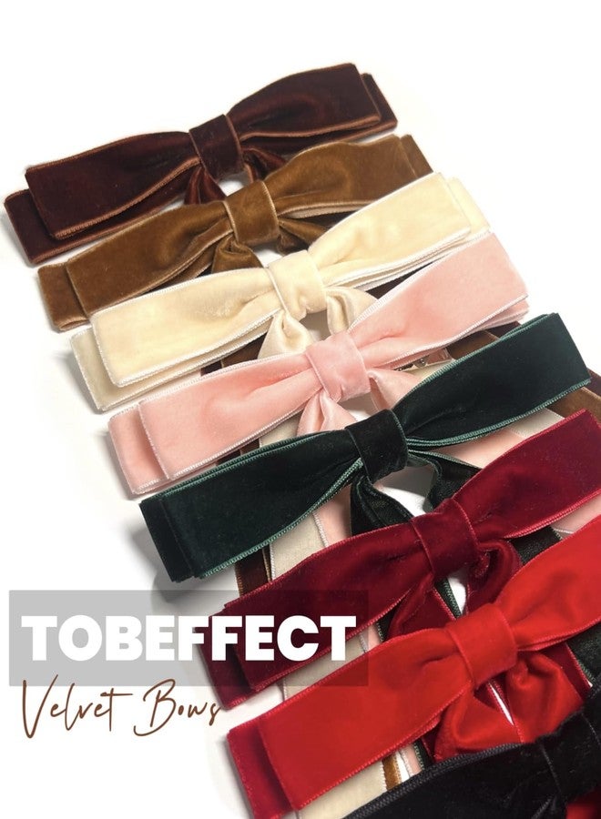 Tobeffect Velvet Hair Bows for Women Girls Christmas Hair Bows Velvet Bows for Hair Women Velvet Ribbon Bows Velvet Hair Accessories Christmas Gifts - Image 4