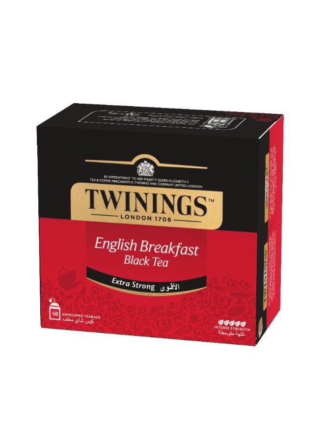 Twinings Extra English Breakfast Black Tea 50 Bags 100 Grams - Image 3