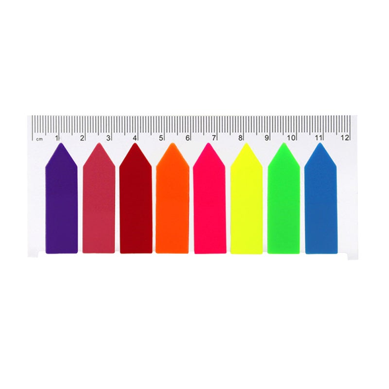 Arrow Page Marker 8-Color 1.2*4.2cm PET Translucent Material - Fluorescent Self-Adhesive No Residue Index Tab for Teachers Office Staff Students - Image 1