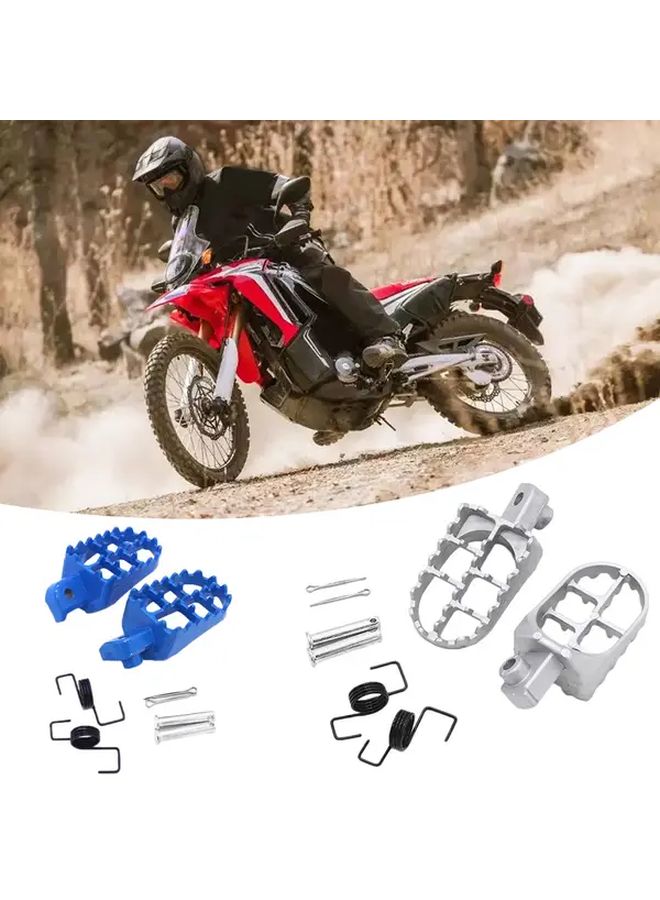 Silvery Aluminum Foot Peg Pedal Front Footrest Supply for Motorcycle PW50 PW80 - Image 2