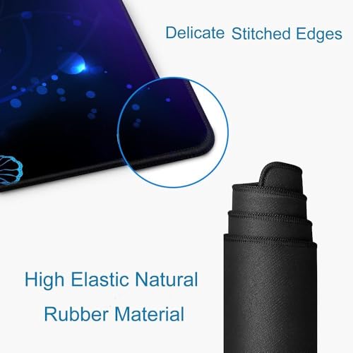 KRESHU Glowing Night Butterflies Gaming Mouse Pad | Large Extended Waterproof Mouse mat Stitched Edge Mouse Pad for Gamers Non-Slip Base Rubber Mousepad for Work Game Office Home (30 * 80CM,1-Pcs) - Image 4