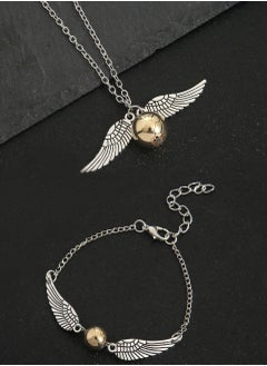Harry Potter Snitch Necklace and Bracelet Set of Two