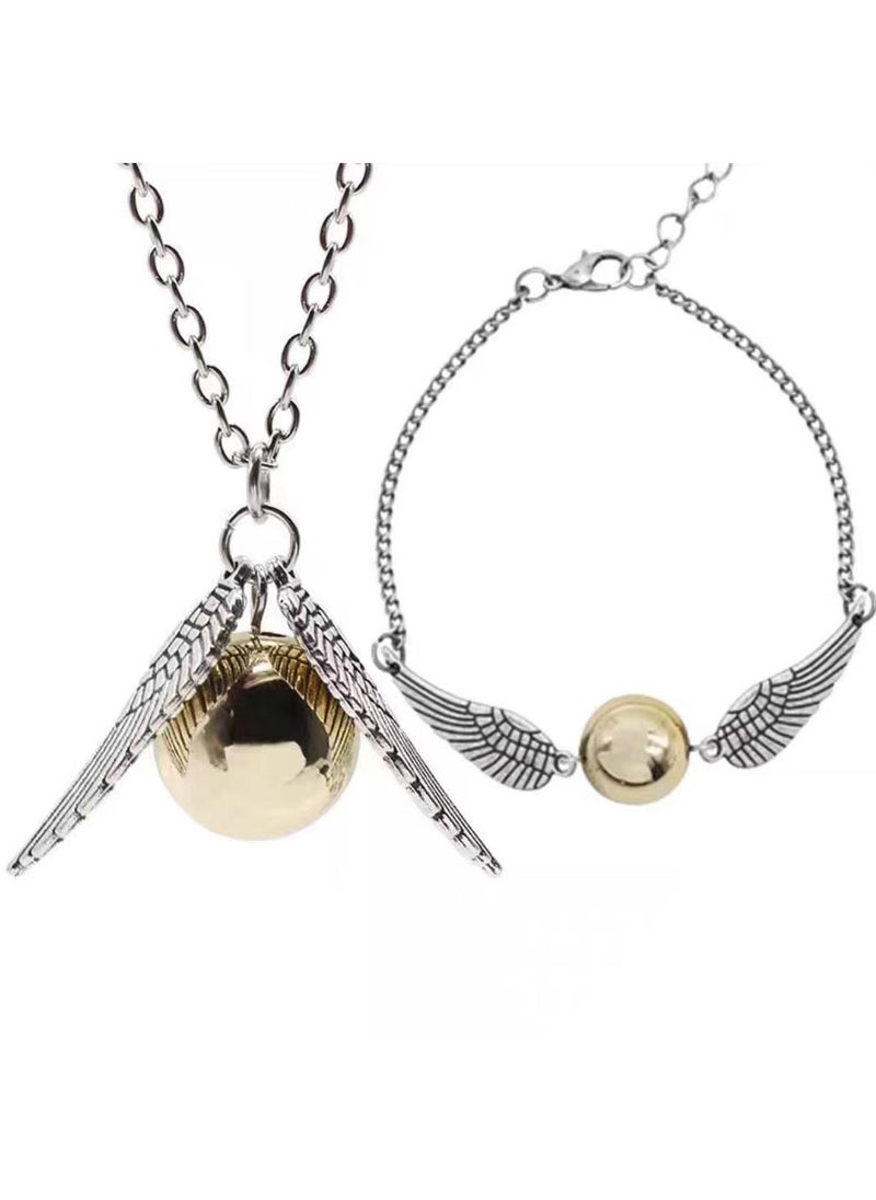 Generic - Harry Potter Snitch Necklace and Bracelet Set of Two - Image 1