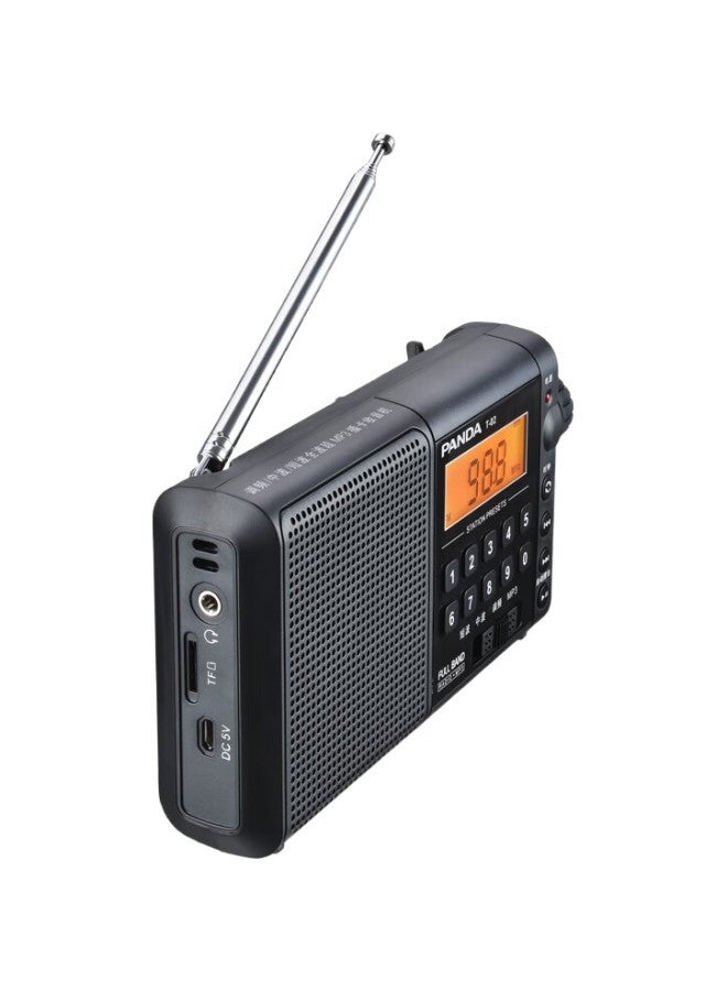 Panda Panda T-02 All-Band Radio, Portable Card-Insert Tf Card, Rechargeable, For Elderly, Car-Mounted Backup, Semiconductor, Black - Image 3