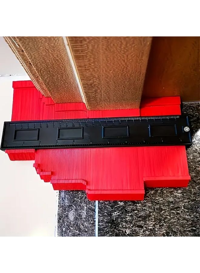 Red Contour Measuring Instrument Tile Carpet Cutting Template Woodworking Tool - Image 3