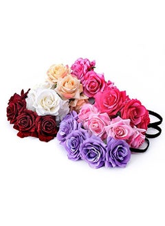 Rose Flower Crown Wedding Festival Headband Hair Garland Wedding Headpiece (1Burgundy) - pzsku/Z7A2810D015124E891F6EZ/45/_/1662018405/2186e401-1c5e-465e-8283-9cb227cc7d54