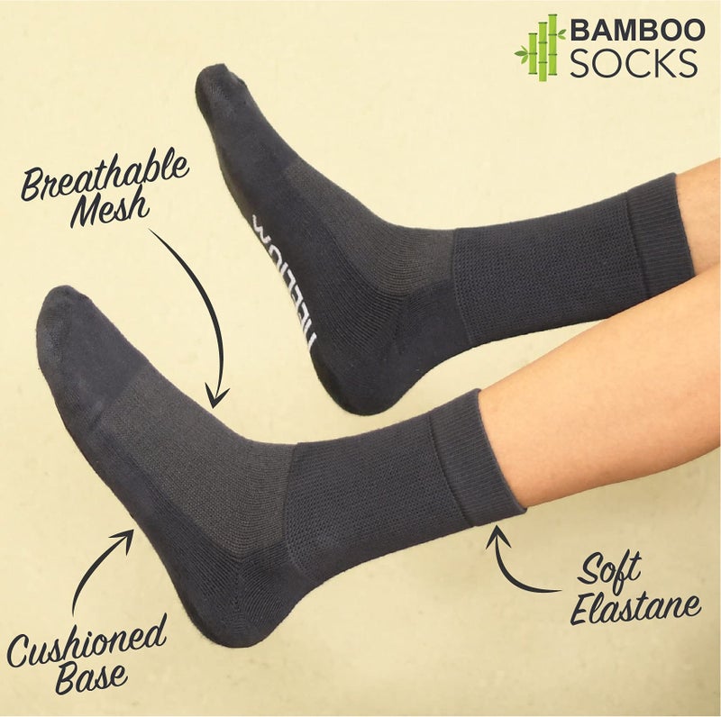 HEELIUM Bamboo Crew Socks for Men | Formal & Office Socks | Odour Free & Cushioned Base | 3X Softer than Regular Socks - Image 3