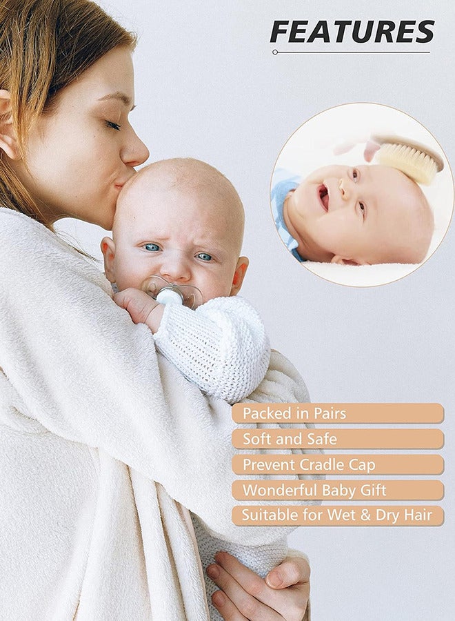 Baby Hair Bush and Comb Set -Nature Lotus Wood with Soft Goat Bristle and Pear Wood Comb for Newborns & Toddlers, Ideal for Cradle Cap - Image 2