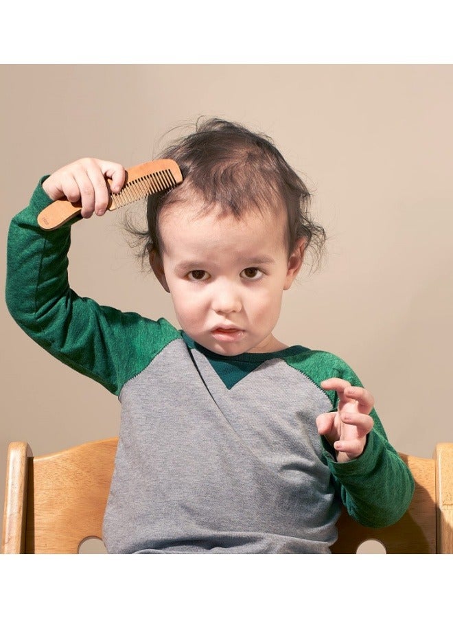 Baby Hair Bush and Comb Set -Nature Lotus Wood with Soft Goat Bristle and Pear Wood Comb for Newborns & Toddlers, Ideal for Cradle Cap - Image 4