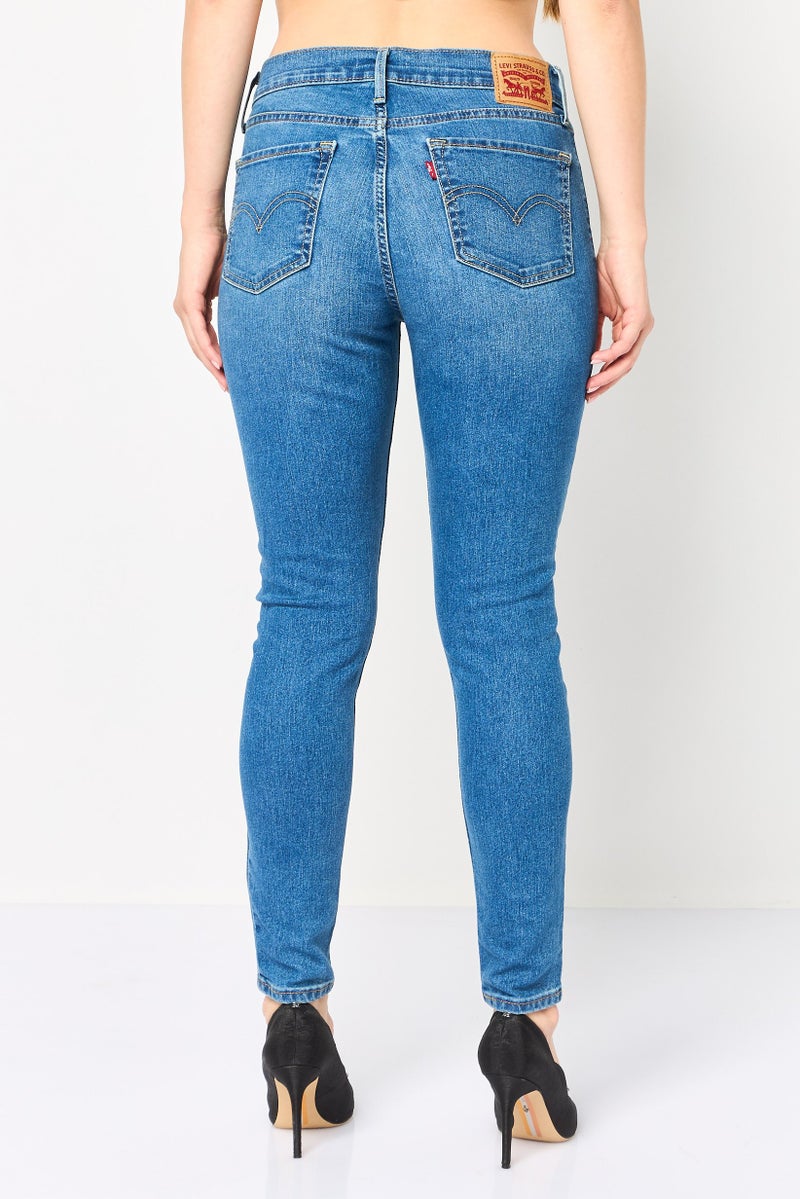 Levi's Women Skinny Fit Washed Stretchable Denim, Blue - Image 4