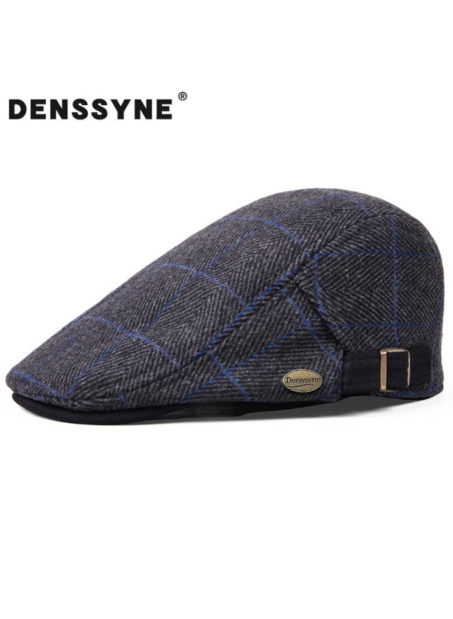 Denssyne Men's Beret Spring Autumn Four Seasons British Style Cap Outdoor Casual Fashion Painter Cap Duckbill Cap