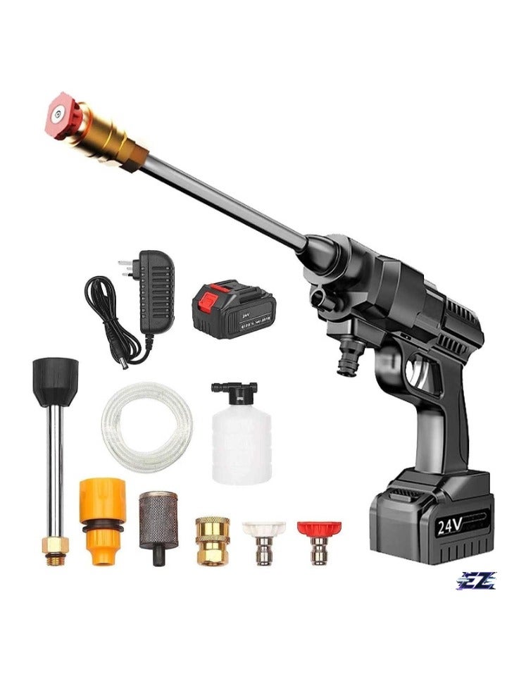 ELTRAZONE 24V Portable Cordless Pressure Washer – 5600mAh Mini Lithium Battery Powered Washer – Hand-Held Wireless Water Gun for Washing Cars, Watering Flowers, and Outdoor Cleaning – Lightweight and Convenient - Image 1