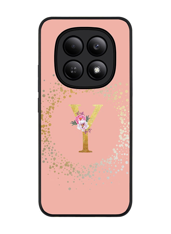 Stylizedd For Xiaomi Redmi Note 15 4G Case,Slim fit Camera Protection, Shockproof Thin Phone cover  - Custom Monogram Floral - Y  (Rose Pink ) - Image 1