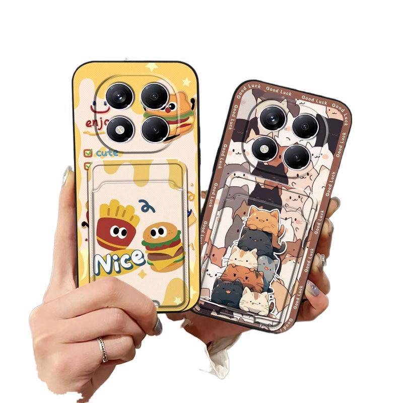 MS Protective Case, Card Holder, Shockproof Cover for Redmi Note 14 Pro, Leopard Print, TPU - Image 2