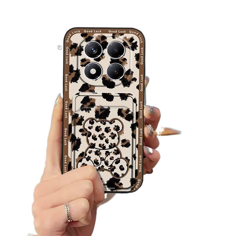 MS Protective Case, Card Holder, Shockproof Cover for Redmi Note 14 Pro, Leopard Print, TPU - Image 1