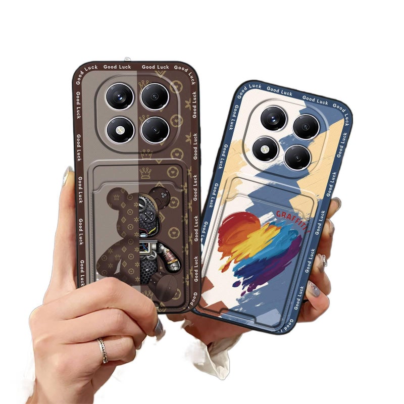 MS Protective Case, Card Holder, Shockproof Cover for Redmi Note 14 Pro, Leopard Print, TPU - Image 5