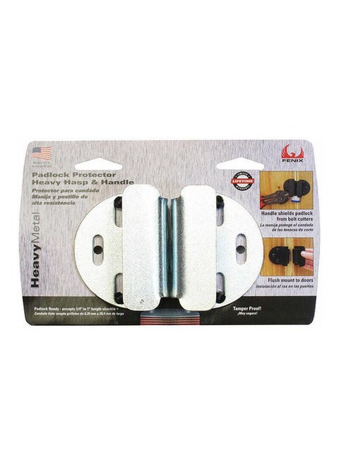 Heavy Hasp and Handle Padlock Protector Silver 7 x 2inch