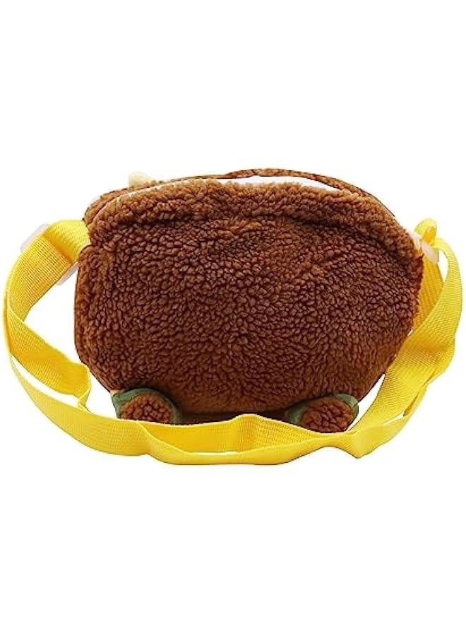 Cute Women Lady Plush Wallet Coin Purse Fuzzy Satchel Anime Shoulder Crossbody Bag Fluffy Tote Bag,Coffee Sheep - Image 3