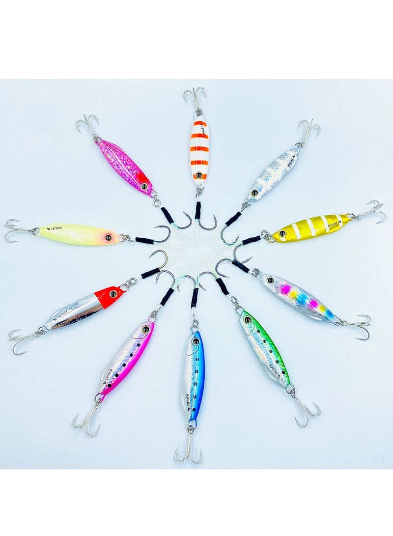 oakura Kaiju Blue Sardines Jig Set - 20G Weights, Extra Sharp Bkk Hook, 10 Mesmerizing Colors - Lightweight Gear For Epic Fishing Adventures - Image 3