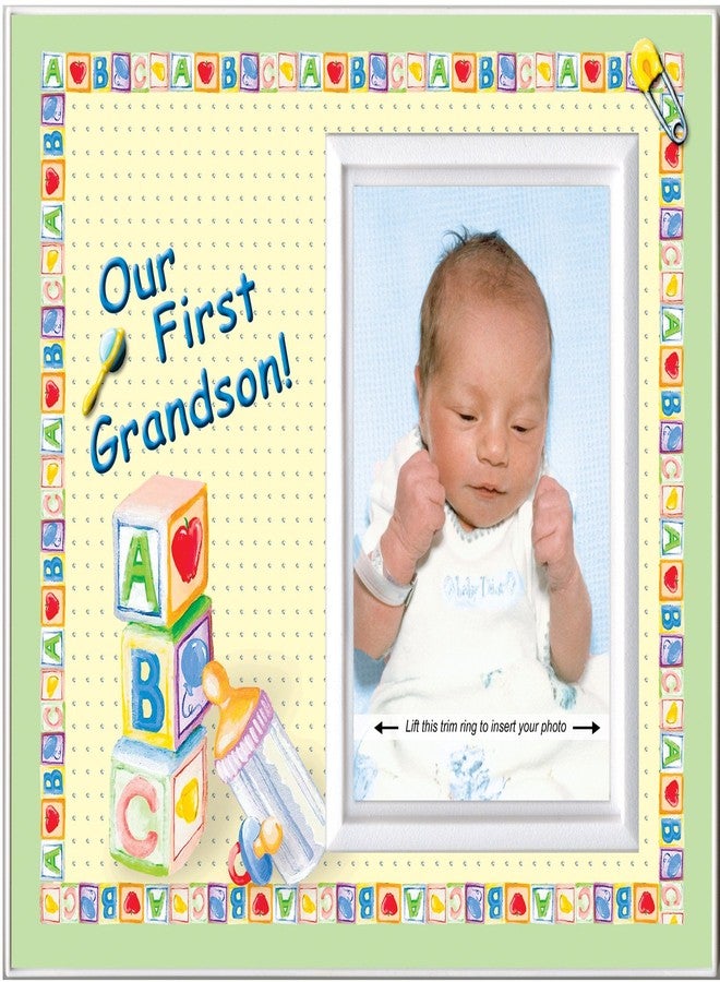 Expressly Yours! Photo Expressions First Grandson Picture Frame, 8.25 x 7 in, Holds 3.5 x 5 in Photo, Front-Load Design, Easy to Mail, OurGSon Color, Glass, Unisex Adult - Image 1