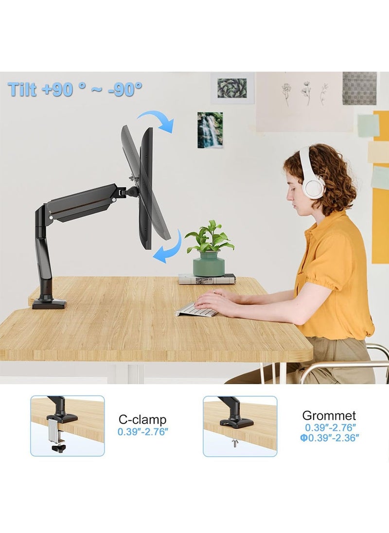 YOUGE - Single Monitor Mount Gas Spring Monitor Arm Desk Mount Fully Adjustable Fits 13-32 inch Monitors Weight Capacity up to 9kg - Image 1