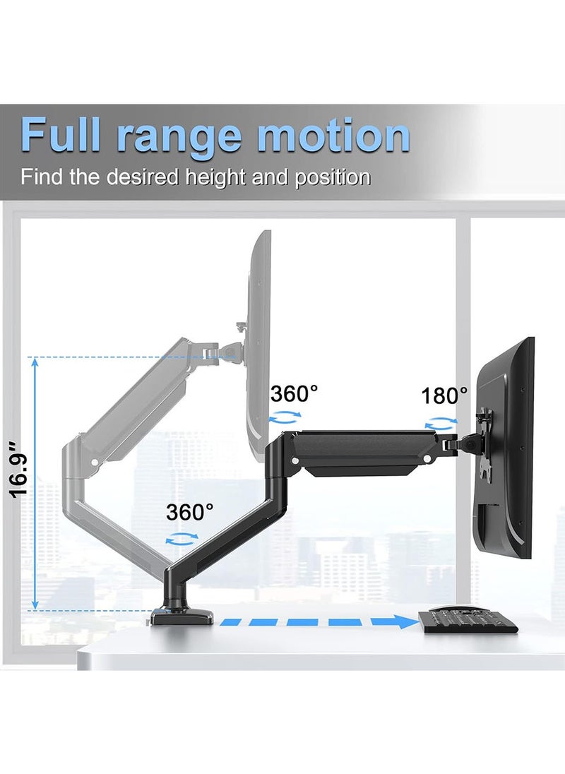 YOUGE - Single Monitor Mount Gas Spring Monitor Arm Desk Mount Fully Adjustable Fits 13-32 inch Monitors Weight Capacity up to 9kg - Image 1