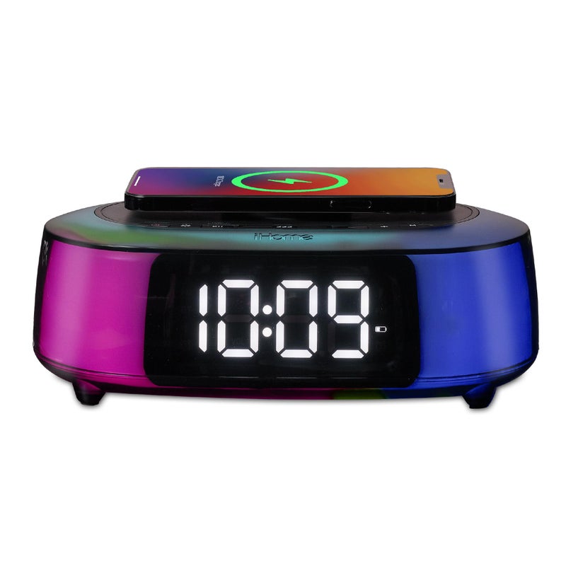 iHome Alarm Clock Radio with Qi2 Magnetic Wireless Charger, Bluetooth Speaker, and 2 USB Chargers (iBTW282) - Image 1