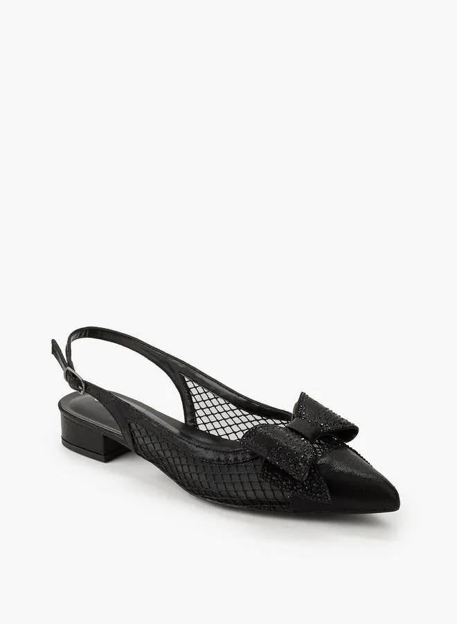 سيليست Women Bow Embellished Buckle Closure Pointed Toe Shoes