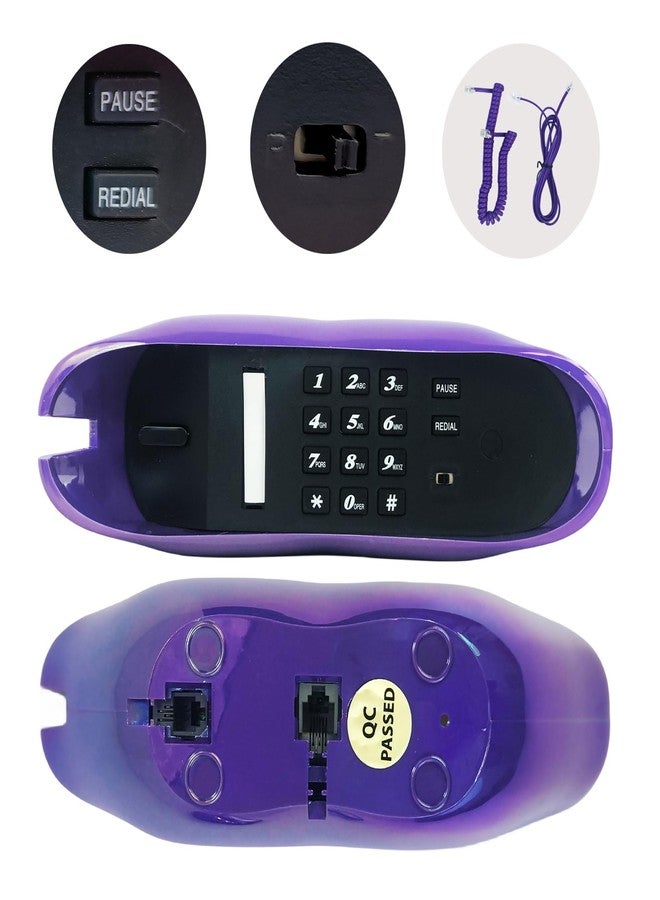 TelPal Corded Landline Phones for Home, Funny Novelty Lip Phone Gift, Wired Mouth Telephone Cartoon Shaped Real Landline Home Office Telephones Furniture Decor (Purple) - Image 4