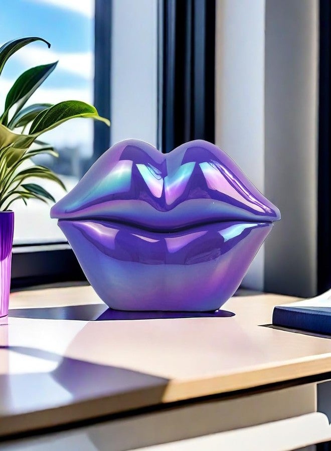 TelPal Corded Landline Phones for Home, Funny Novelty Lip Phone Gift, Wired Mouth Telephone Cartoon Shaped Real Landline Home Office Telephones Furniture Decor (Purple) - Image 2