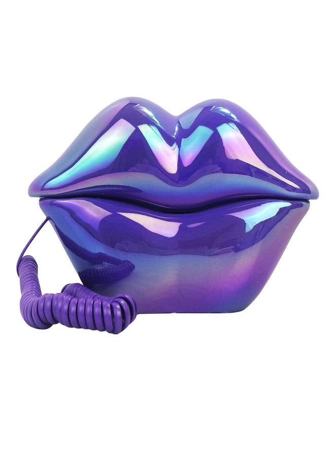 TelPal Corded Landline Phones for Home, Funny Novelty Lip Phone Gift, Wired Mouth Telephone Cartoon Shaped Real Landline Home Office Telephones Furniture Decor (Purple) - Image 1