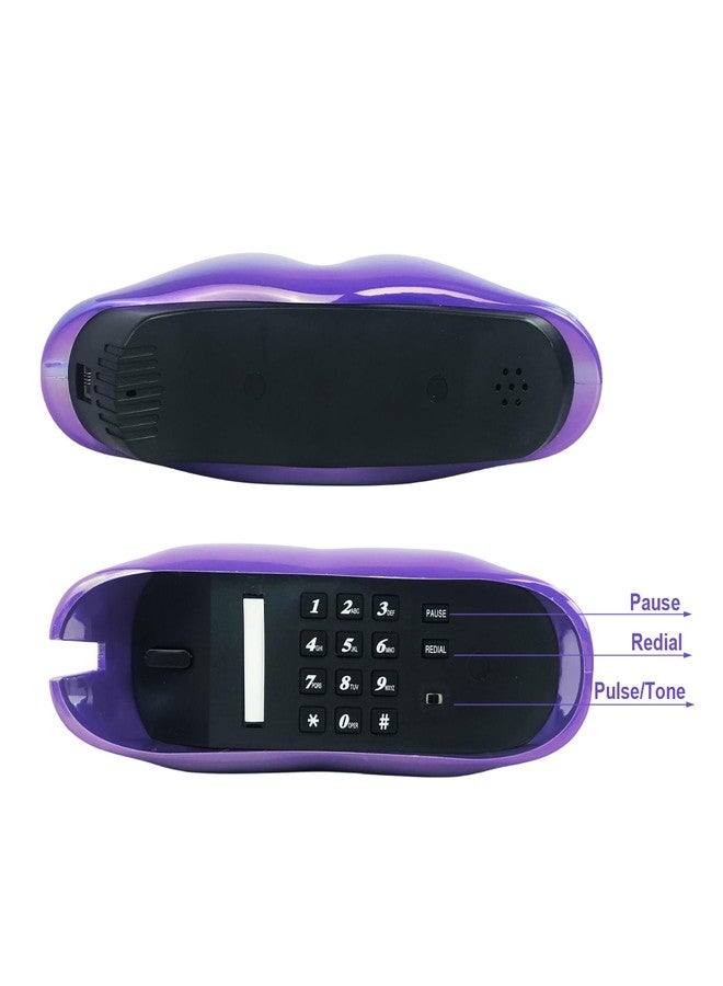 TelPal Corded Landline Phones for Home, Funny Novelty Lip Phone Gift, Wired Mouth Telephone Cartoon Shaped Real Landline Home Office Telephones Furniture Decor (Purple) - Image 5