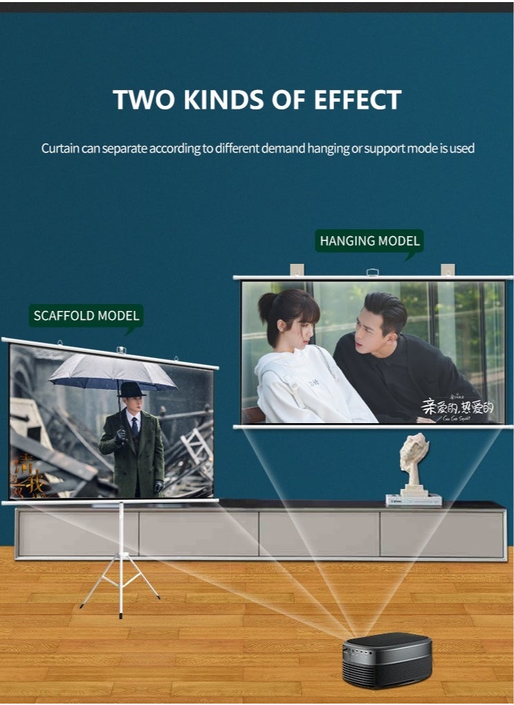 ET-LIFE 120 inch 16:9 Portable Projector Screen, White Fiberglass Material, 2-in-1 Wall Mount & Tripod Stand ET120W-169 for Outdoor and Indoor  - Image 2