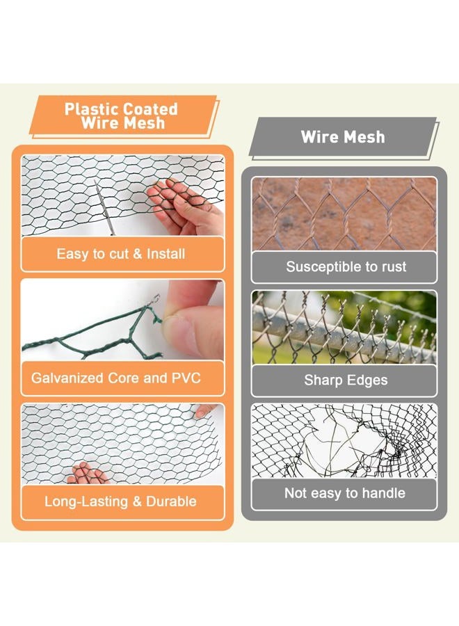 Oligei 14 x 98 Inches Green Floral Chicken Wire Mesh - Image 3