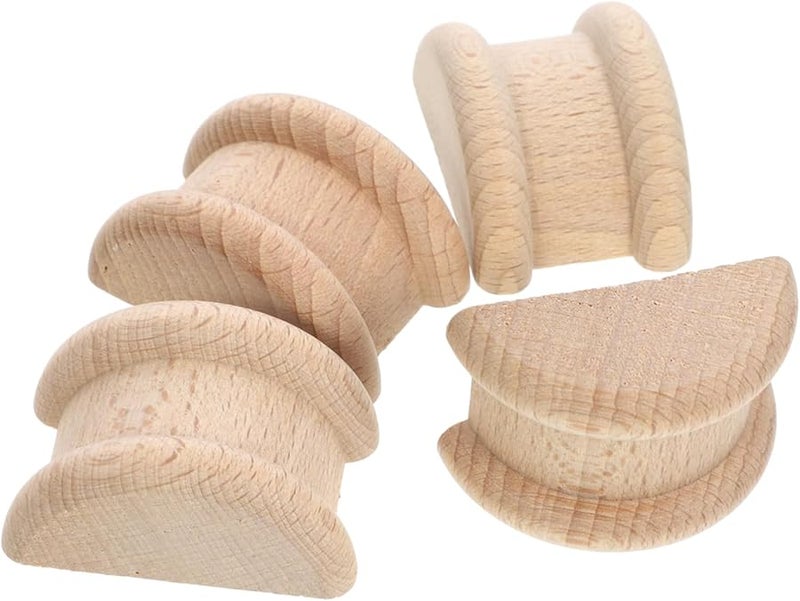 Vintage Wood Carved Applique Onlay Decorative Roman Column Furniture Decals 4 5X3X2CM Khaki Set Of 16 - Image 4