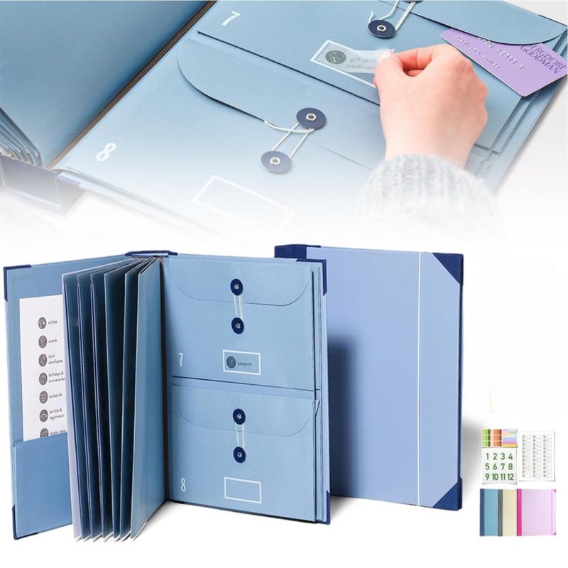 Life Organizer Binder Blue - Accordion Design For Easy Expansion And Storage End Of Life Organizer For Home Office Or School - Image 1