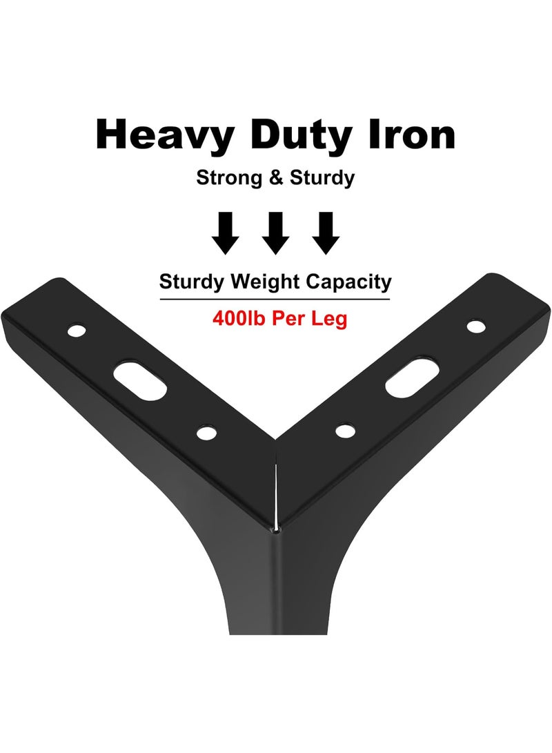 ارجل اثاث معدنية 15 سم من  - مجموعة من 4 اقدام مثلثة من الحديد الماسي الحديث، اسود، للاريكة والخزانة والكرسي والسرير وغيرها - Image 5