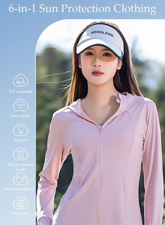 DUNISO Lightweight Sun Protection Clothing For Women, UPF 50+ Long Sleeve Sun Protection Hoodie Shirt, Long Sleeve Ice Silk Hoodie Shirts for Outdoor Climbing Hiking - Image 4