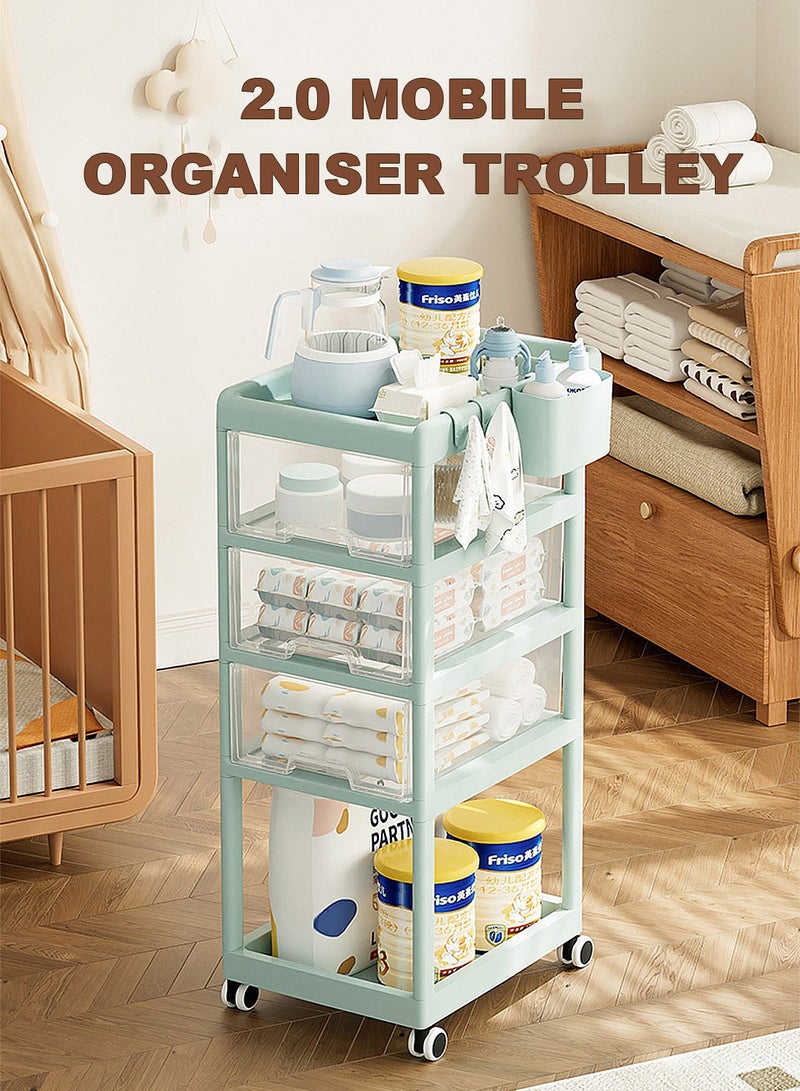 YEYA Multifunctional Baby Trolley Storage Shelf For Supplies - Image 3