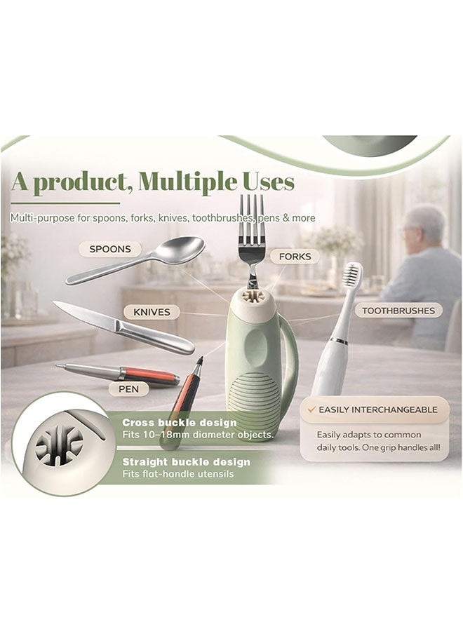 JCB CHIC Ergonomic Adaptive Grip Handle, Multi‑Purpose Assist Holder for Utensils & Toothbrushes, Easy Grip Aid for Seniors with Arthritis & Hand Tremors - Image 5