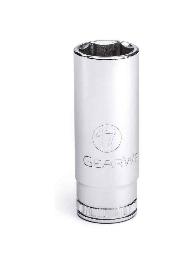 GearWrench Professional 6-Point Deep Metric Socket Silver 3/8 Inch x 17 mm 80399 - Image 1
