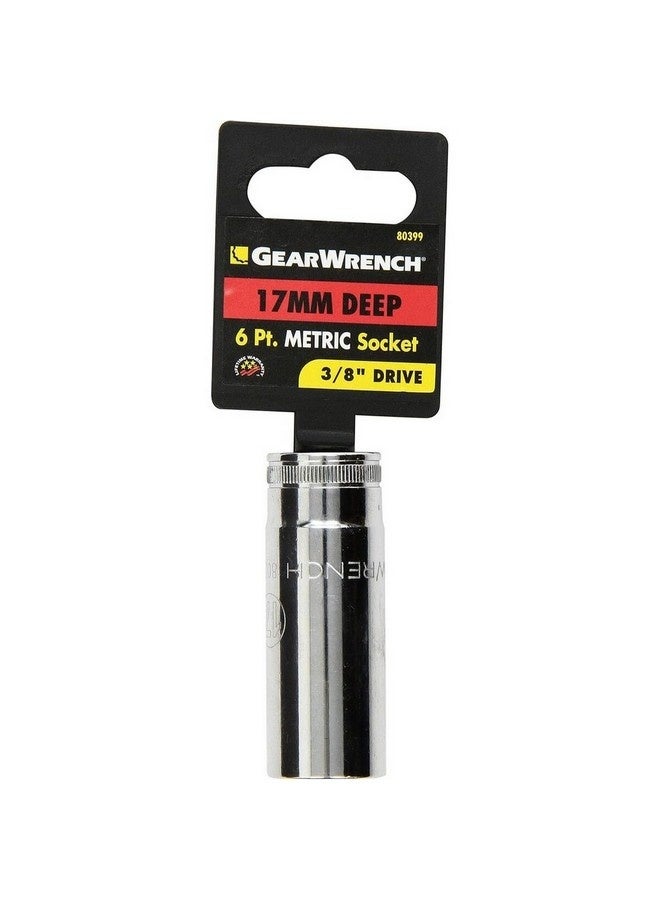 GearWrench Professional 6-Point Deep Metric Socket Silver 3/8 Inch x 17 mm 80399 - Image 2