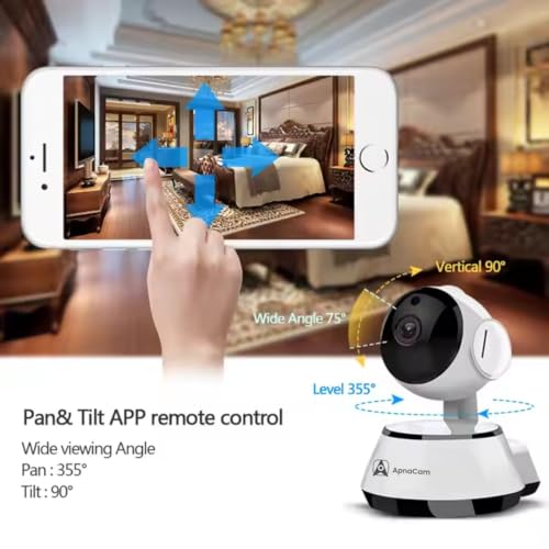 ApnaCam 2 MP 355 Degree Indoor Wi-Fi PTZ Security Camera 6IRs Live Monitoring| Two-Way Audio| Infrared Night Vision | IR Cuts| SD Card Recording | Built-in Alarm| Multiple-User Support - Image 3
