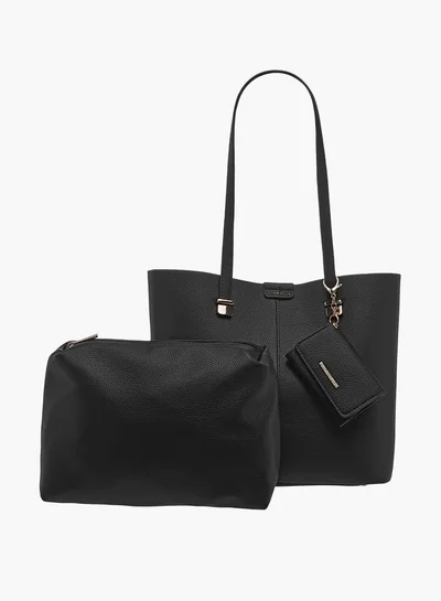 Flora Bella By Shoexpress Women Solid Tote Bag with Detachable Wallet and Pouch