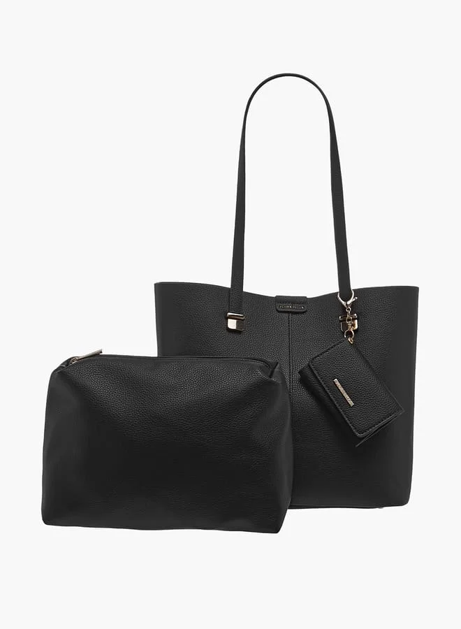 Flora Bella By Shoexpress Women Solid Tote Bag with Detachable Wallet and Pouch