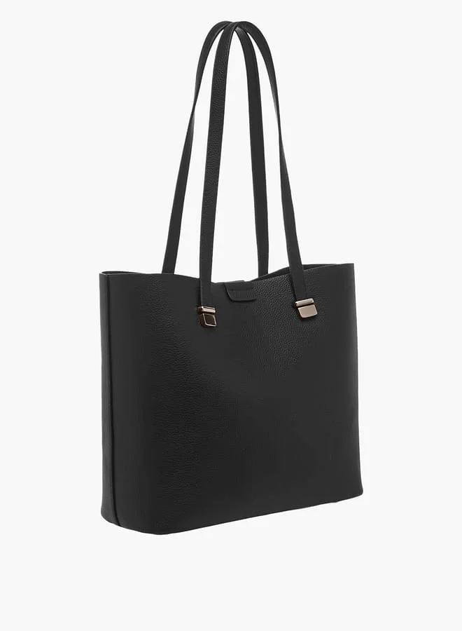 Flora Bella By Shoexpress Women Solid Tote Bag with Detachable Wallet and Pouch