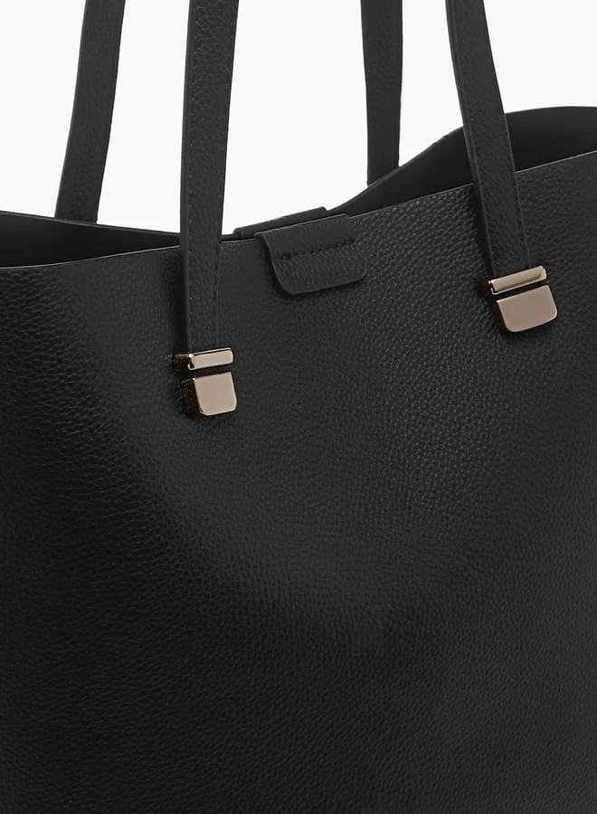 Flora Bella By Shoexpress Women Solid Tote Bag with Detachable Wallet and Pouch
