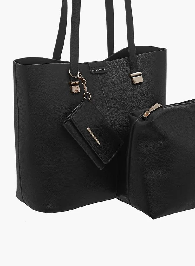 Flora Bella By Shoexpress Women Solid Tote Bag with Detachable Wallet and Pouch