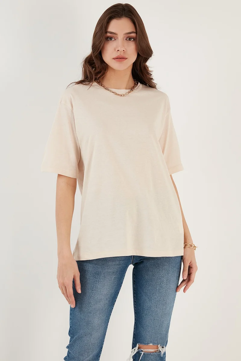 Lela Cotton Oversize Crew Neck T Shirt Women's T Shirt 5864562