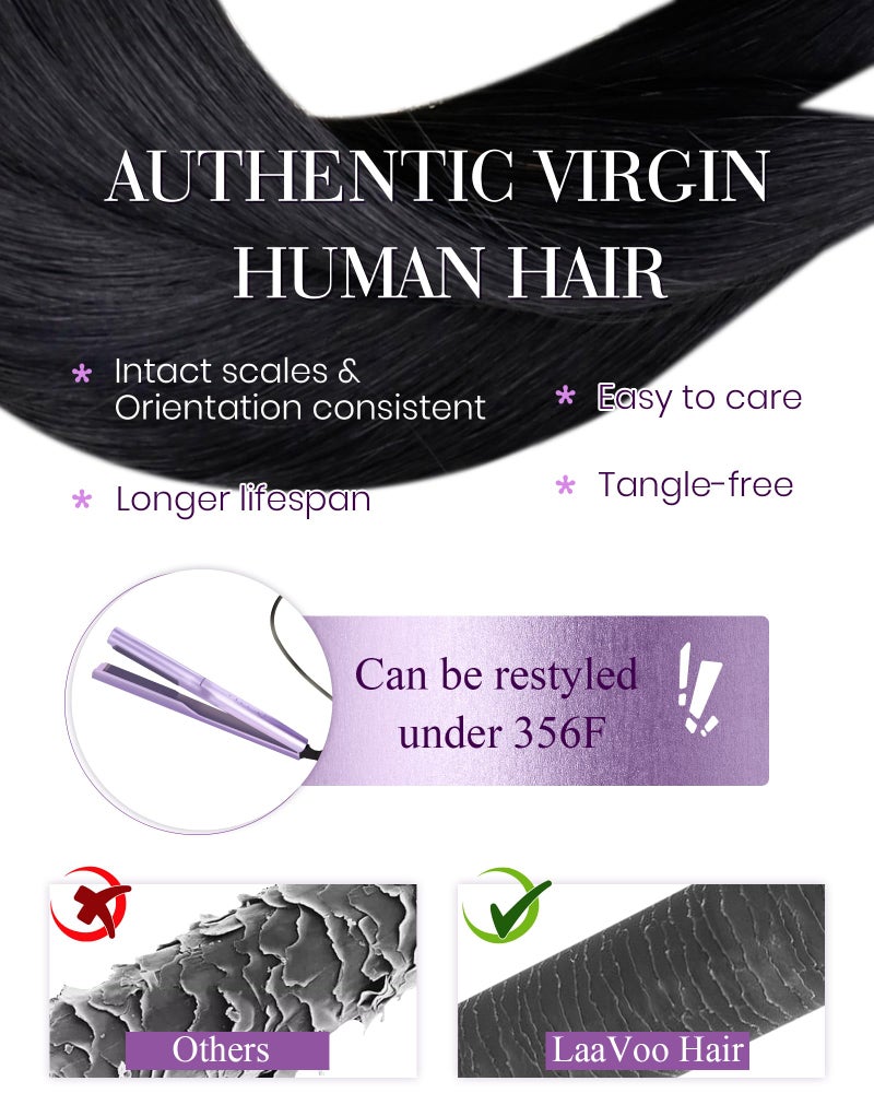 LaaVoo Microlink Hair Extensions Human Hair Ombre Black Microbead Hair Extensions Human Hair Off Black Balayage Grey Silver Micro Loop Hair Exrensions 14 inch 50g 50s - Image 4